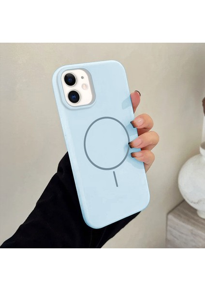 Apple iPhone 11 Uyumlu Kılıf Zebana Liquid Soft Silikon Kılıf (Kablosuz Şarj Destekli) Açık Mavi