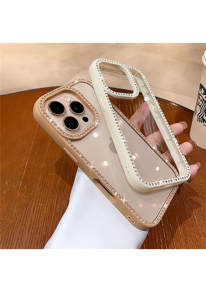 Apple iPhone 12 Uyumlu Kılıf Zebana Bling Diamond Silikon Kılıf Gri