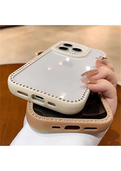 Apple iPhone 12 Uyumlu Kılıf Zebana Bling Diamond Silikon Kılıf Gri