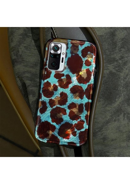 Xiaomi Redmi Note 10 Pro Max Uyumlu Kılıf Zebana Luxe Leopard Silikon Kılıf Kahverengi
