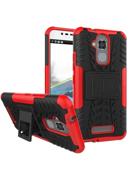 Asus Zenfone 3 Max 5-2 Inç Uyumlu Kılıf Tank Silikon Kılıf Kırmızı