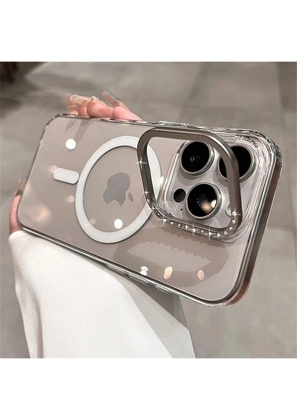 Apple iPhone 15 Pro Max Uyumlu Kılıf Zebana Glossy Şeffaf Kılıf (Kablosuz Şarj Destekli) Şeffaf