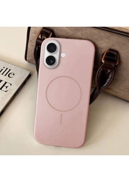 Apple iPhone 16 Plus Uyumlu Kılıf Zebana Liquid Soft Silikon Kılıf (Kablosuz Şarj Destekli) Pembe fiyatları