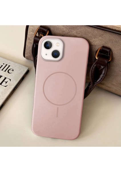 Apple iPhone 15 Plus Uyumlu Kılıf Zebana Liquid Soft Silikon Kılıf (Kablosuz Şarj Destekli) Pembe fiyatları