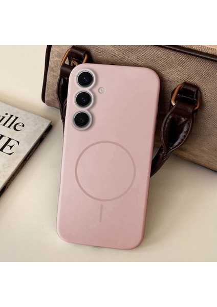 Samsung Galaxy S25 Uyumlu Kılıf Zebana Liquid Soft Silikon Kılıf (Kablosuz Şarj Destekli) Pembe fiyatları