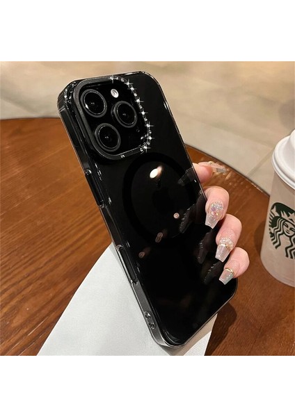 Apple iPhone 14 Pro Uyumlu Kılıf Zebana Glossy Şeffaf Kılıf (Kablosuz Şarj Destekli) Siyah fiyatları