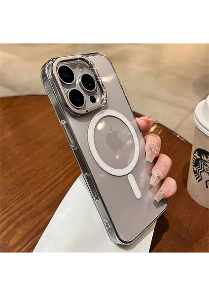 Apple iPhone 16 Pro Max Uyumlu Kılıf Zebana Glossy Şeffaf Kılıf (Kablosuz Şarj Destekli) Şeffaf fiyatları