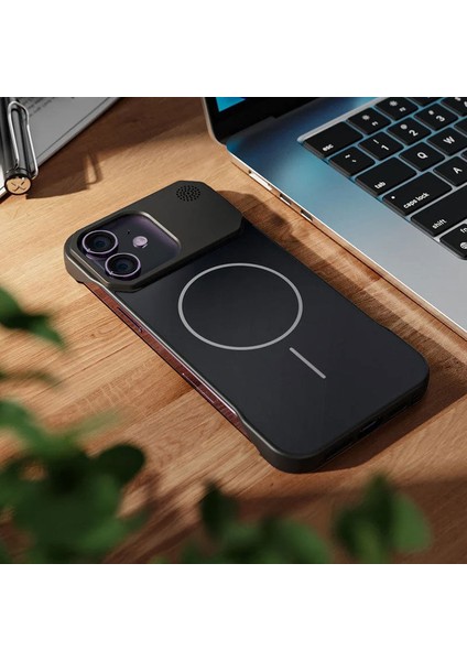 Apple iPhone 11 Uyumlu Kılıf Zebana Elite Titan Metal Kılıf (Kablosuz Şarj Destekli) Siyah modelleri