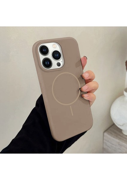 Apple iPhone 12 Pro Uyumlu Kılıf Zebana Liquid Soft Silikon Kılıf (Kablosuz Şarj Destekli) Desert Titanyum modelleri