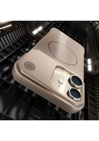 Apple iPhone 12 Uyumlu Kılıf Zebana Elite Titan Metal Kılıf (Kablosuz Şarj Destekli) Desert Titanyum fırsatları