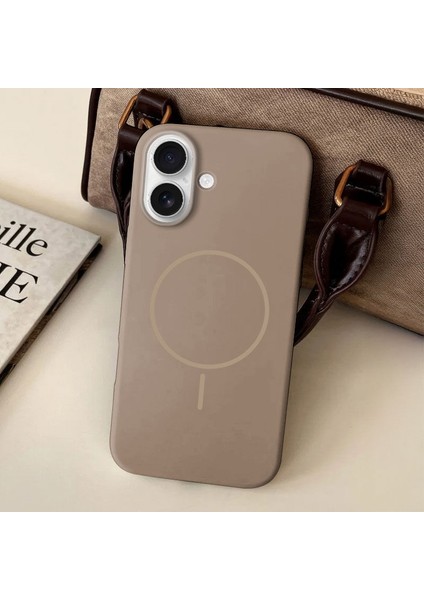 Apple iPhone 16 Plus Uyumlu Kılıf Zebana Liquid Soft Silikon Kılıf (Kablosuz Şarj Destekli) Desert Titanyum fiyatları