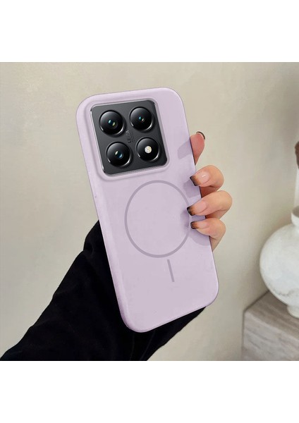 Xiaomi Mi 14T Pro Uyumlu Kılıf Zebana Liquid Soft Silikon Kılıf (Kablosuz Şarj Destekli) Lila modelleri
