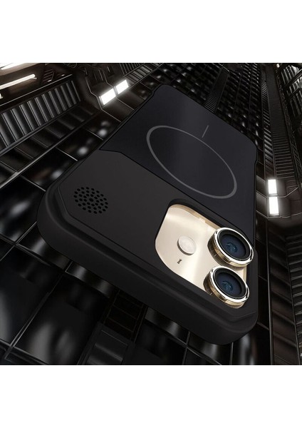 Apple iPhone 12 Uyumlu Kılıf Zebana Elite Titan Metal Kılıf (Kablosuz Şarj Destekli) Siyah fırsatları