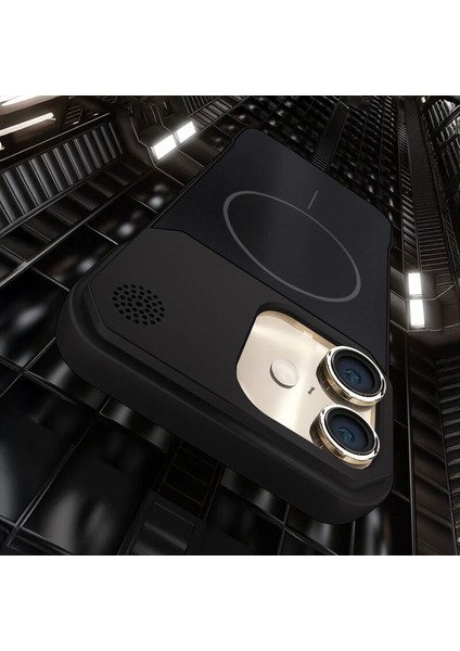 Apple iPhone 16 Plus Uyumlu Kılıf Zebana Elite Titan Metal Kılıf (Kablosuz Şarj Destekli) Siyah fırsatları