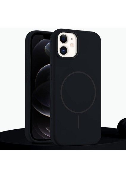 Apple iPhone 11 Uyumlu Kılıf Zebana Liquid Soft Silikon Kılıf (Kablosuz Şarj Destekli) Siyah