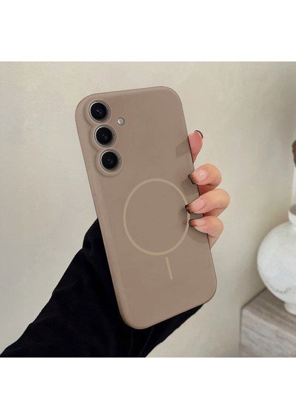 Samsung Galaxy S23 Uyumlu Kılıf Zebana Liquid Soft Silikon Kılıf (Kablosuz Şarj Destekli) Desert Titanyum modelleri
