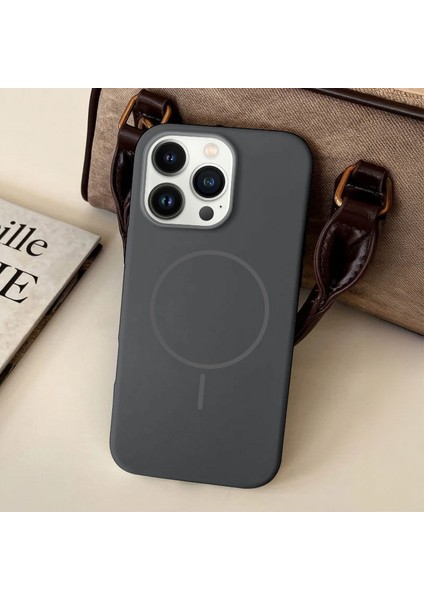 Apple iPhone 14 Pro Uyumlu Kılıf Zebana Liquid Soft Silikon Kılıf (Kablosuz Şarj Destekli) Gri fiyatları