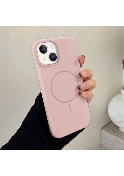 Apple iPhone 14 Uyumlu Kılıf Zebana Liquid Soft Silikon Kılıf (Kablosuz Şarj Destekli) Pembe modelleri