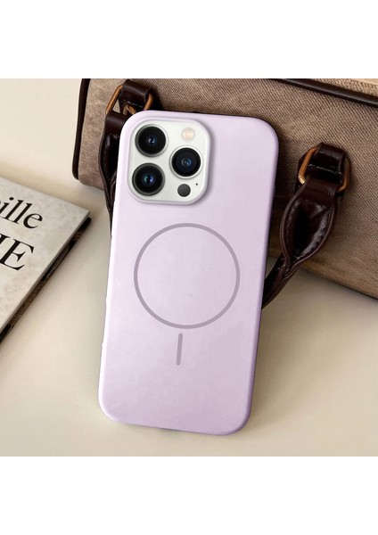 Apple iPhone 16 Pro Uyumlu Kılıf Zebana Liquid Soft Silikon Kılıf (Kablosuz Şarj Destekli) Lila fiyatları