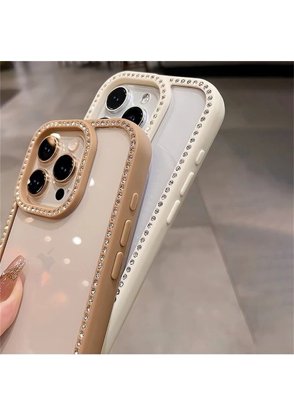 Apple iPhone 15 Pro Max Uyumlu Kılıf Zebana Bling Diamond Silikon Kılıf Siyah fırsatları