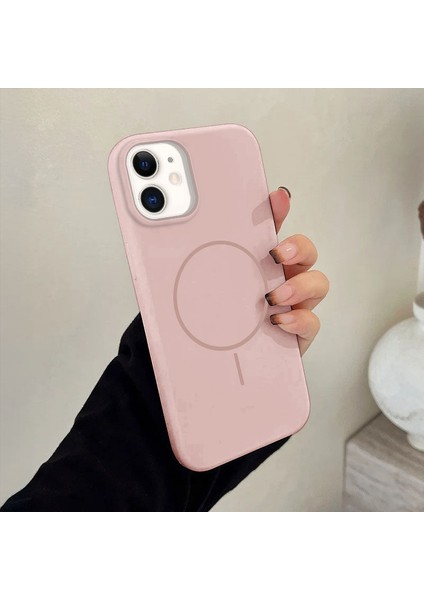 Apple iPhone 12 Uyumlu Kılıf Zebana Liquid Soft Silikon Kılıf (Kablosuz Şarj Destekli) Pembe modelleri