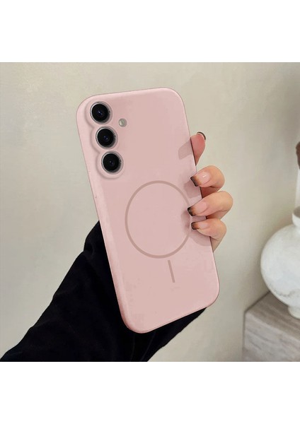 Samsung Galaxy S23 Fe Uyumlu Kılıf Zebana Liquid Soft Silikon Kılıf (Kablosuz Şarj Destekli) Pembe modelleri