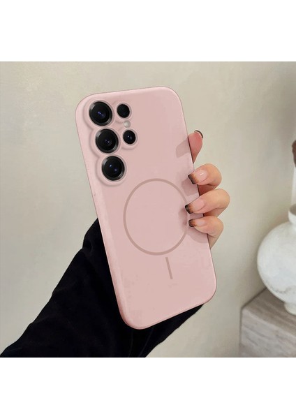Samsung Galaxy S23 Ultra Uyumlu Kılıf Zebana Liquid Soft Silikon Kılıf (Kablosuz Şarj Destekli) Pembe modelleri