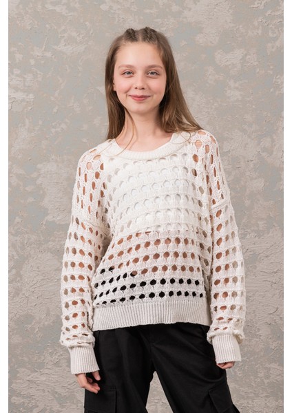 Songülberik Kız Çocuk File Detaylı Bluz