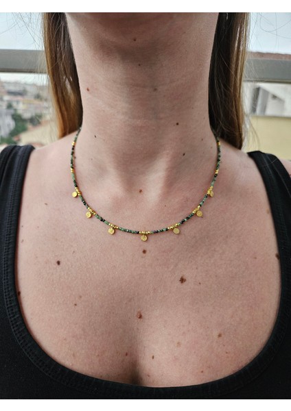 Doğal Ruby Zoisit Boncuklu Kolye - 925 Ayar Gümüş & Altın Kaplama Charm'lı Kadınlar İçin Doğal Taş Takı, Zarif Hediye modelleri