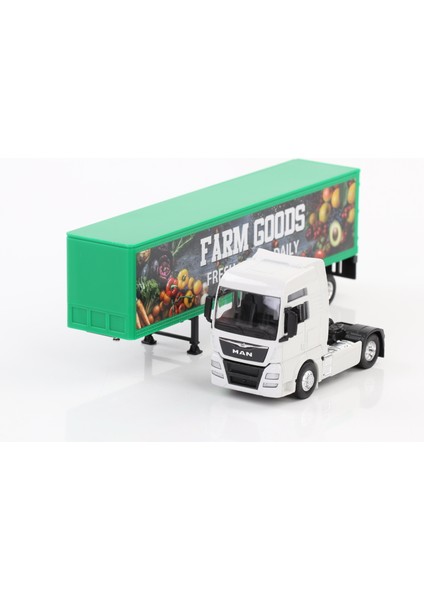 1:64 Ölçek Metal Kafalı Man Dorseli Tır