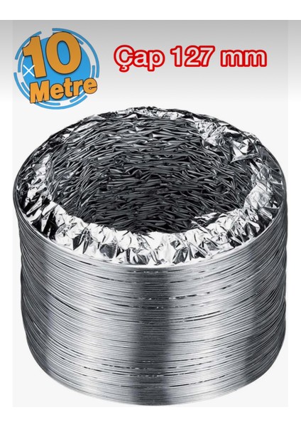 Akordiyon Aspiratör Borusu Orijinal Paketli 10 Metre (127 mm Çap)