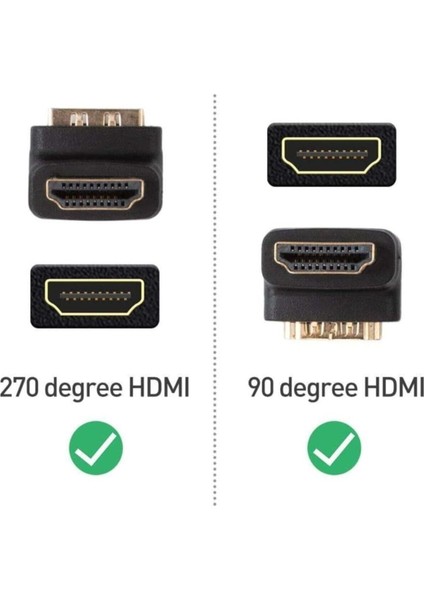 HDMI L Dirsek 90 Derece Çevirici Dönüştürücü Uzatma Adaptörü 4519