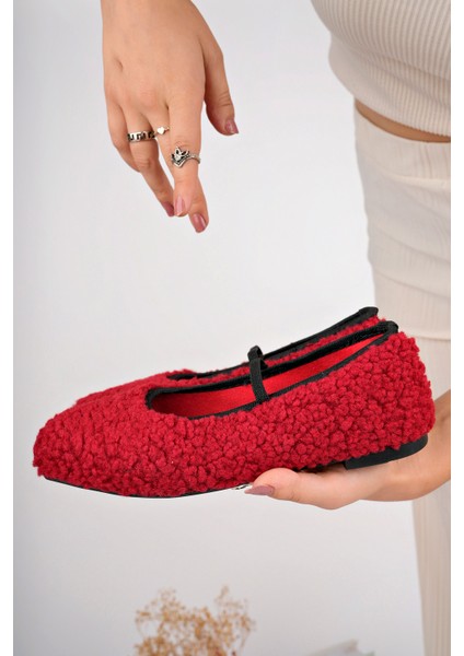 Yeni Sezon Tedy Kumaş Lastik Detaylı Düz Taban Kadın Babet Panduf Ev Ayakkabısı indirimleri