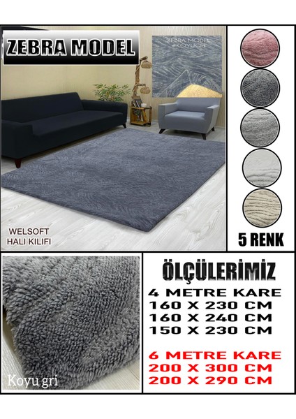 Zebra Model Welsoft Lastikli Halı Örtüsü