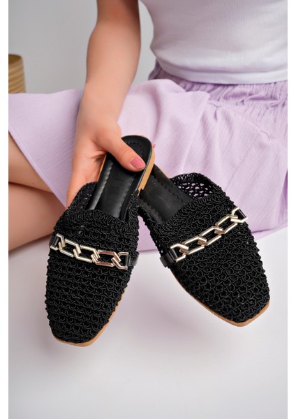 Kadın Taşlı Terlik Önü Kapalı Hasır Dantel Örme Çeyiz Günlük Sandalet fiyatları