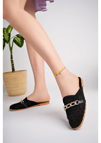 Kadın Taşlı Terlik Önü Kapalı Hasır Dantel Örme Çeyiz Günlük Sandalet fırsatları