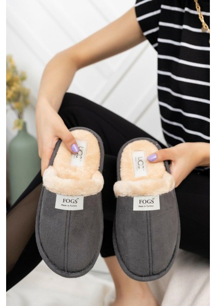 Pofuduk Ev Terliği Erkek Kadın Için Ses Yapmaz Taban Içi Kürklü Yıkanabilir