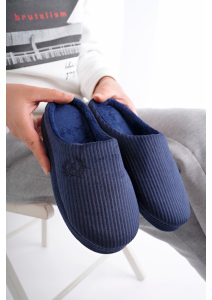 Pofuduk Ev Terliği Erkek Kadın Için Ses Yapmaz Taban Içi Kürklü Yıkanabilir Misafir Terliği