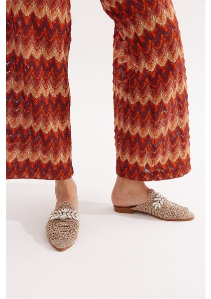 Kadın Taşlı Terlik Önü Kapalı Hasır Dantel Örme Çeyiz Günlük Sandalet fiyatları