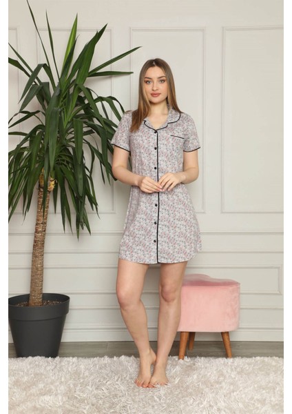 Kadın Pamuklu Önden Düğmeli Gecelik 1003 fiyatları