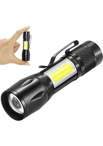 LED USB Şarjlı Ultra Güçlü Mini Boy El Feneri