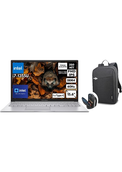 Vivobook 15 Intel Core I7 1355U 16GB 1tb SSD 15.6' Fhd Windows 11 Pro Taşınabilir Bilgisayar X1504VA-NJ412 P30 + B210 Siyah Çanta
