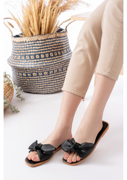 Yazlık Fiyonk Detaylı Kadın Terlik Sandalet Rahat Hafif Taban modelleri