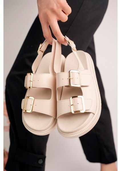 Chnel Cırtlı Düz Taban Kadın Sandalet Rahat Taban modelleri