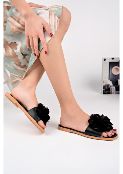 Yazlık Çiçek Detaylı Kadın Terlik Sandalet Rahat Hafif Taban fiyatları