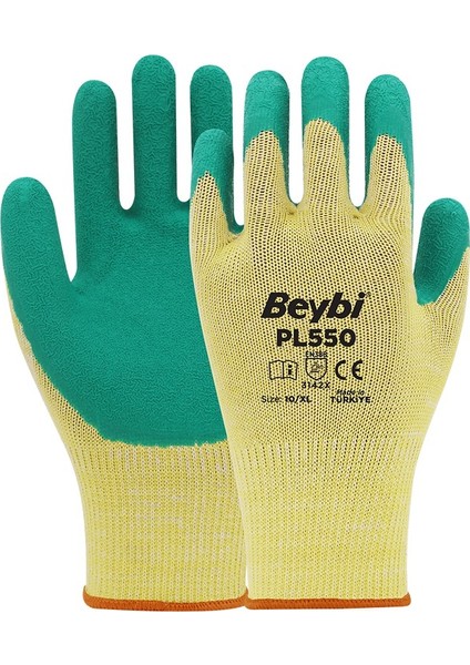 PL550 Polyester Örme Lateks Eldiven
