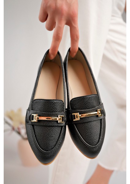 Ortopedik Taban Kadın Loafer Babet Makosen Casual Tokalı Günlük Ayakkabı Şık Hafif Rahat Taban