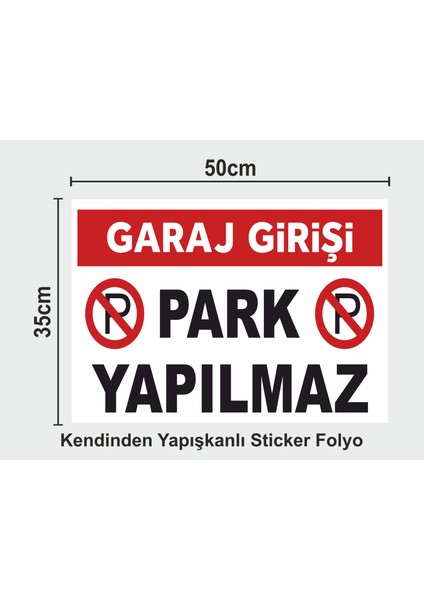 Garaj Girişi Park Yapılmaz Sticker 50X35CM Folyo Baskı Kolay Uygulama Yüksek Çözünürlük fiyatları