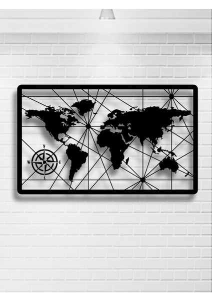 Dünya Haritası Metal Duvar Dekoru