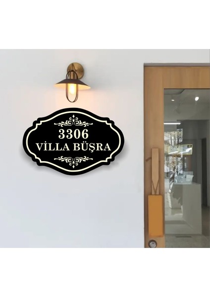 Villa -Site -Konak - Daire Apartman İsimliği - Apartman Tabelası 50X35 cm Kişiye Özel